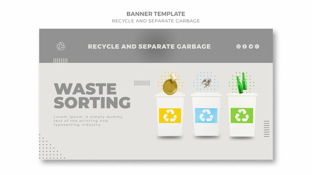 Kostenlose PSD recycling-konzept-banner-vorlage