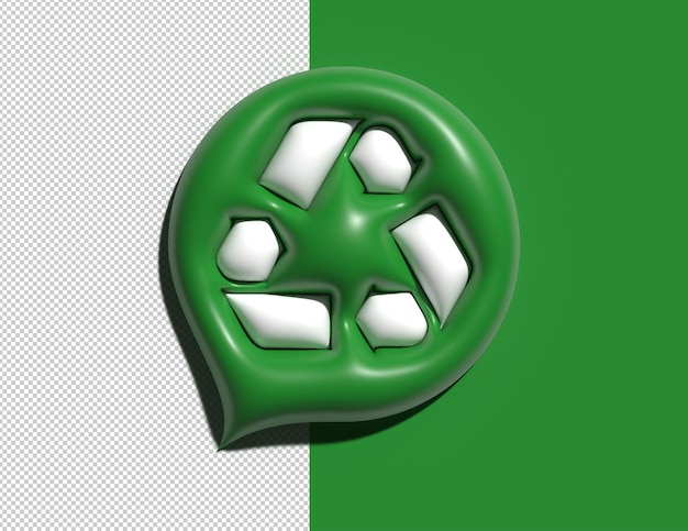 Kostenlose PSD recycling-symbol auf 3d-symbol transparente psd-datei