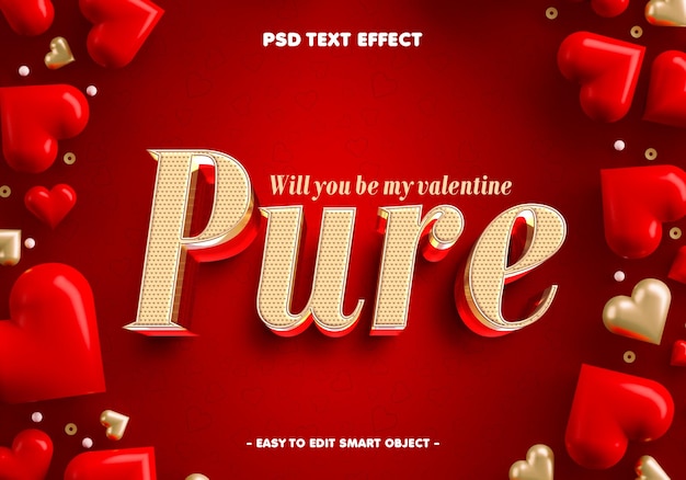 Reiner Valentinstag bearbeitbarer Text-Effekt