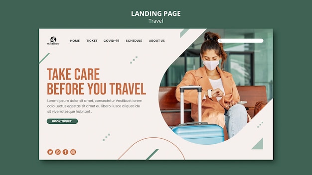 Kostenlose PSD reise-landingpage-vorlage