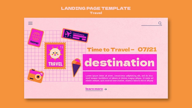 Kostenlose PSD reise-landingpage