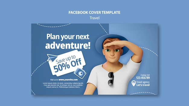 Kostenlose PSD reiseabenteuer facebook-cover-vorlage