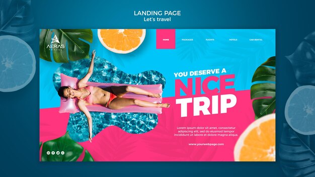 Reisekonzept Landingpage Vorlage