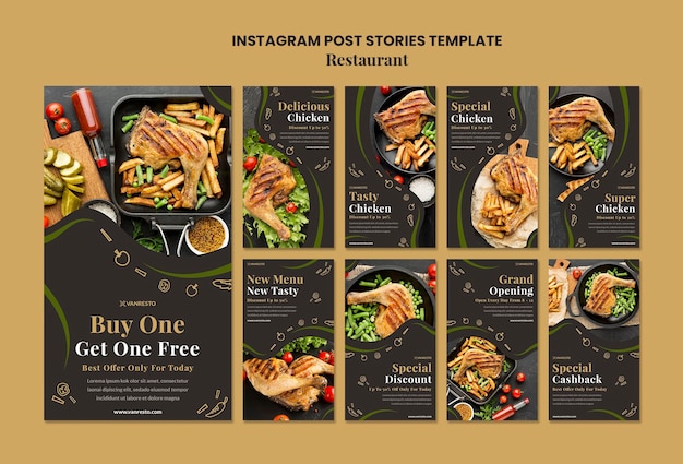 Restaurant ad instagram geschichten vorlage