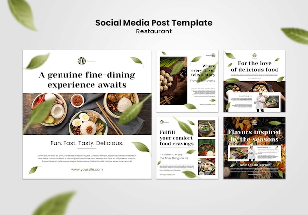 Kostenlose PSD restaurant instagram beiträge vorlagendesign