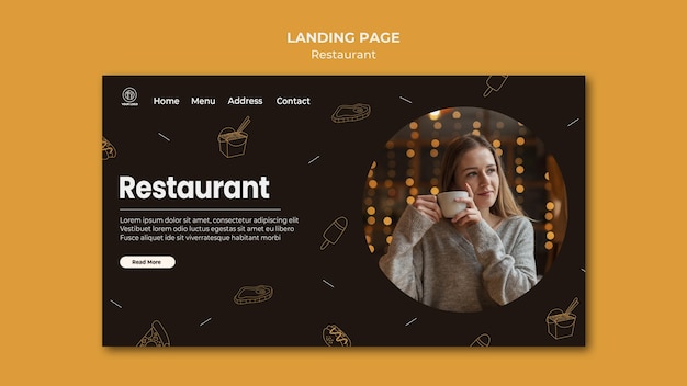 Kostenlose PSD restaurant landing page vorlage