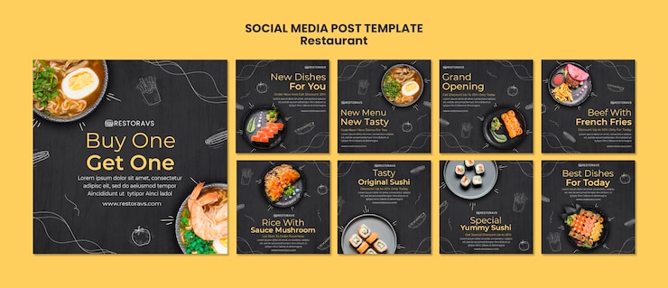 Kostenlose PSD restaurant öffnen social media post vorlage