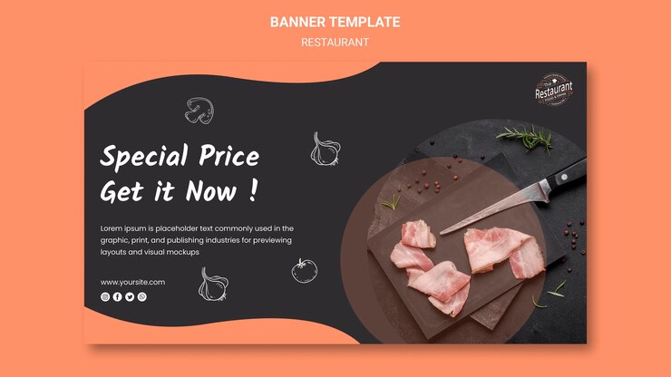 Kostenlose PSD restaurant sonderangebot banner vorlage