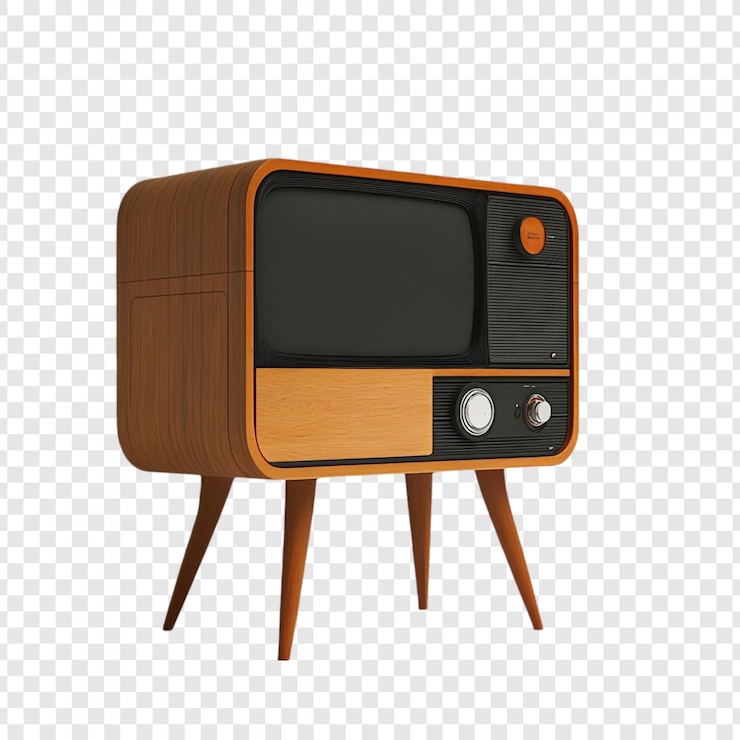 Kostenlose PSD retro-holztelevisionsgerät im vintage-stil