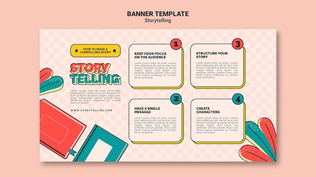 Kostenlose PSD retro storytelling banner vorlage