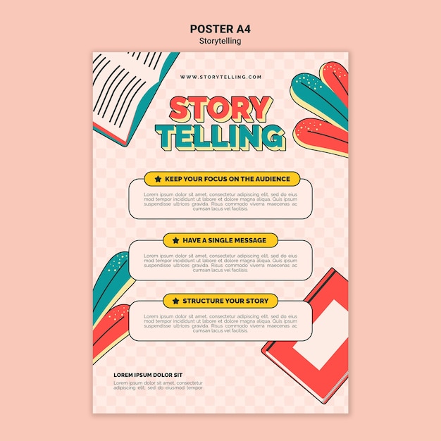 Retro-Storytelling-Druckvorlage