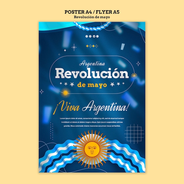 Kostenlose PSD revolution de mayo-vorlagendesign