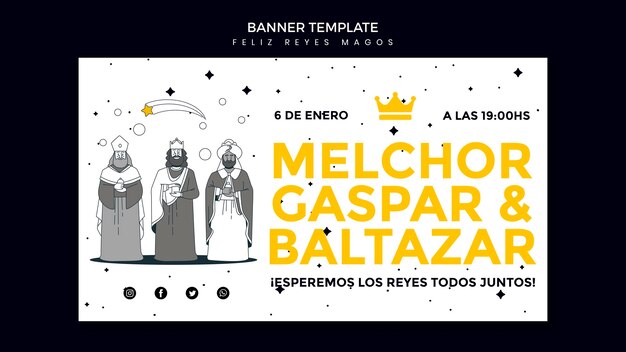 Reyes Magos Anzeigenvorlage Banner