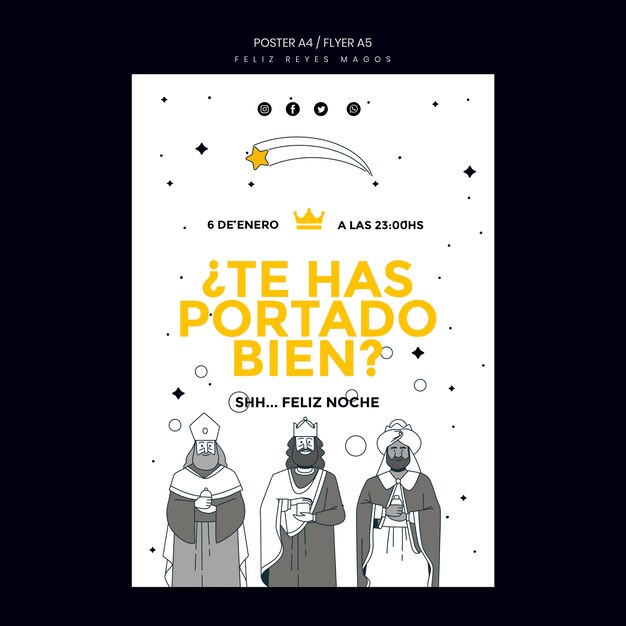 Reyes Magos Vorlage Flyer