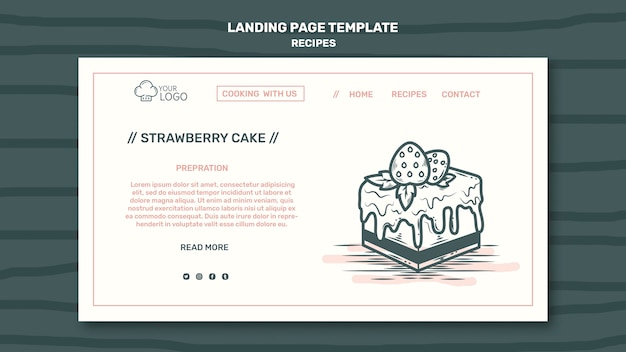 Kostenlose PSD rezept konzept landing page vorlage