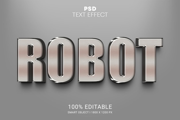 Roboter-psd-smart-objekt bearbeitbares texteffekt-design