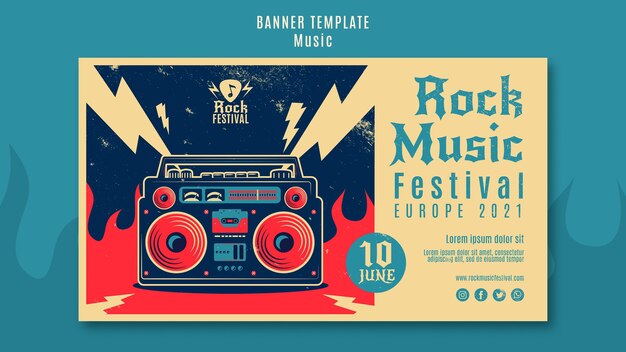 Rock Musik Festival Banner Vorlage