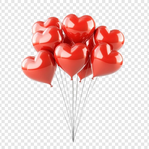 Romantische rote Herzballons, die in der Luft schweben