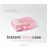 Kostenlose PSD rosa geschenkbox mock-up