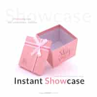 Kostenlose PSD rosa geschenkbox mock-up