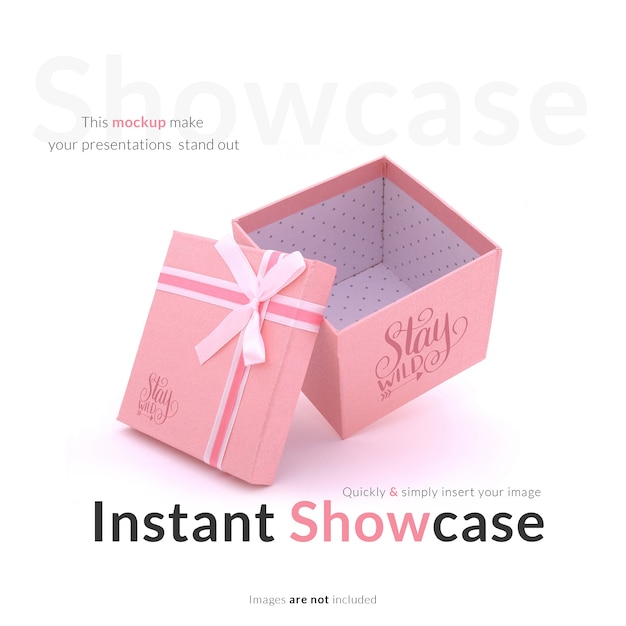 Rosa Geschenkbox mock-up