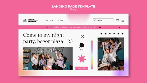 Rosa Party-Vorlagendesign