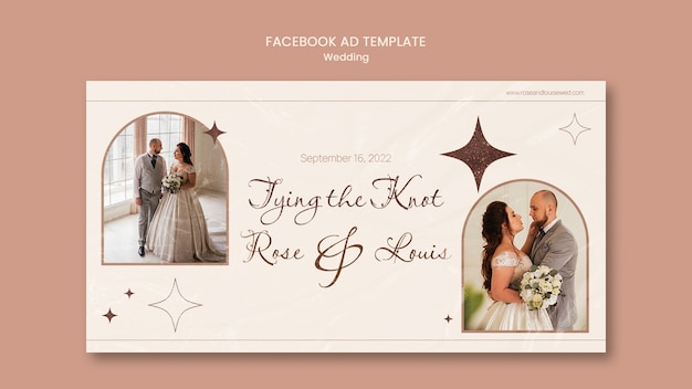 Rose Gold Hochzeits Einladung Facebook Vorlage