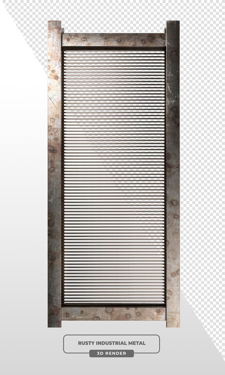 Kostenlose PSD rostige industrielle metalltürrender