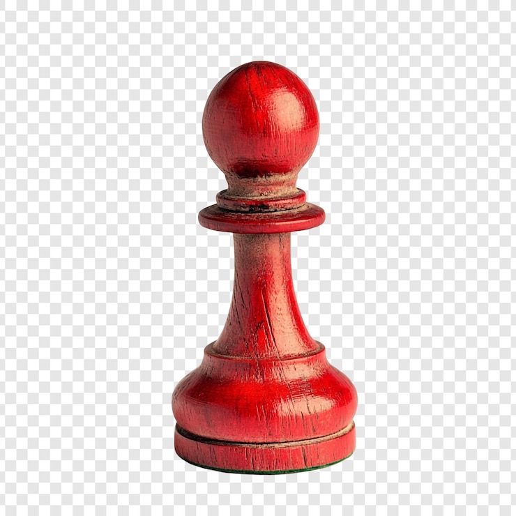 Kostenlose PSD roter schachpfahn eine nahaufnahme eines klassischen spielspiels