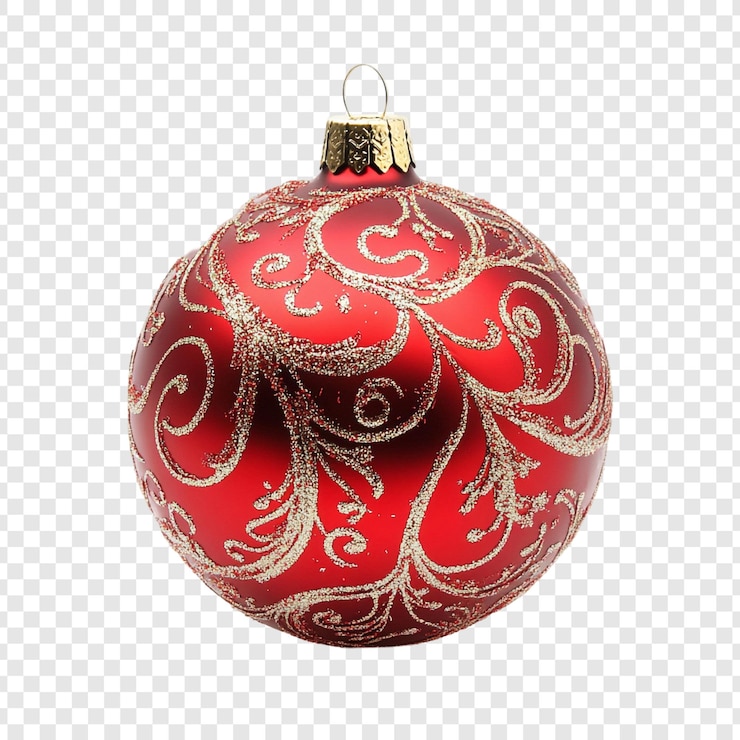 Kostenlose PSD roter weihnachtsschmuck mit goldenem design