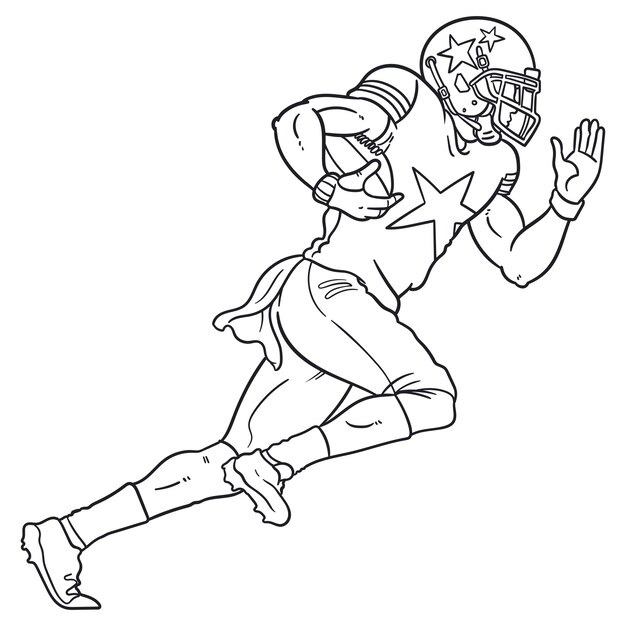 Rugby-Spieler-Umriss-Illustration