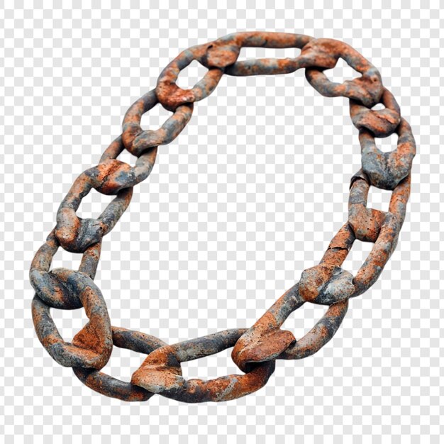 Rusty Chain Oval-Rahmen mit einer Grunge-Textur