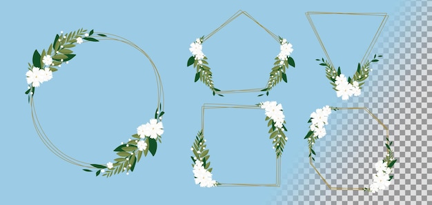 Kostenlose PSD sammlung eleganter hochzeitsringe mit blumen auf einem transparenten hintergrund