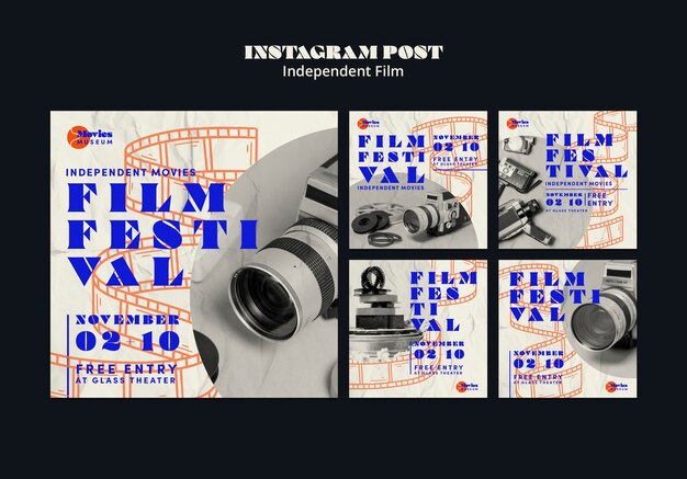 Sammlung von Instagram-Beiträgen unabhängiger Filmfestivals