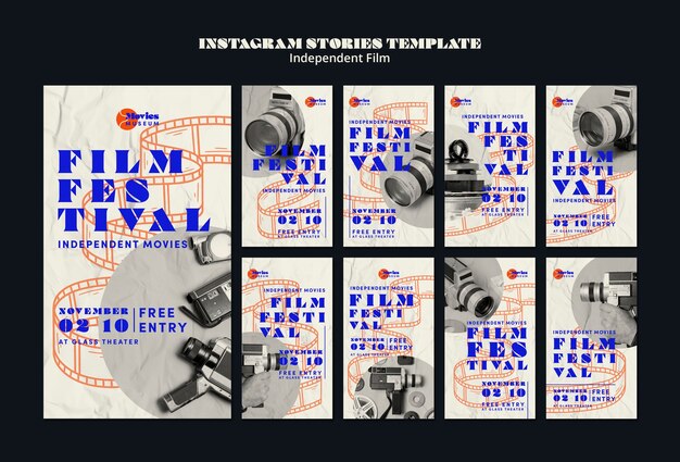 Sammlung von Instagram-Geschichten unabhängiger Filmfestivals
