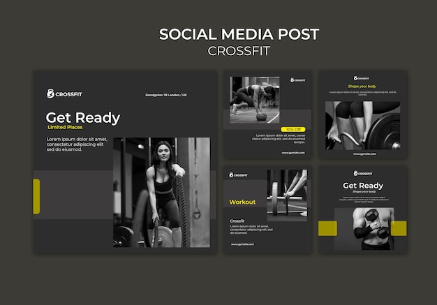 Sammlung von Instagram-Posts für Crossfit-Übungen