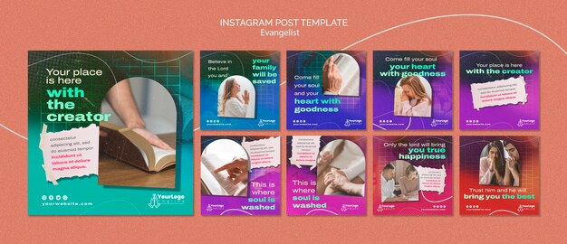 Sammlung von Instagram-Posts für den Glauben des Evangelisten