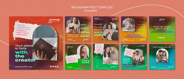Sammlung von Instagram-Posts für den Glauben des Evangelisten