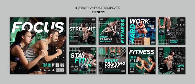 Sammlung von Instagram-Posts für Fitnesskurse