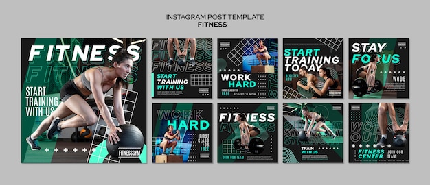 Sammlung von Instagram-Posts für Fitnesskurse