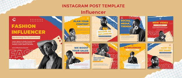 Sammlung von Instagram-Posts für Medieninfluencer und Persönlichkeiten