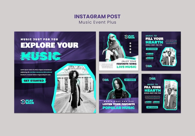 Sammlung von Instagram-Posts für Musikveranstaltungen