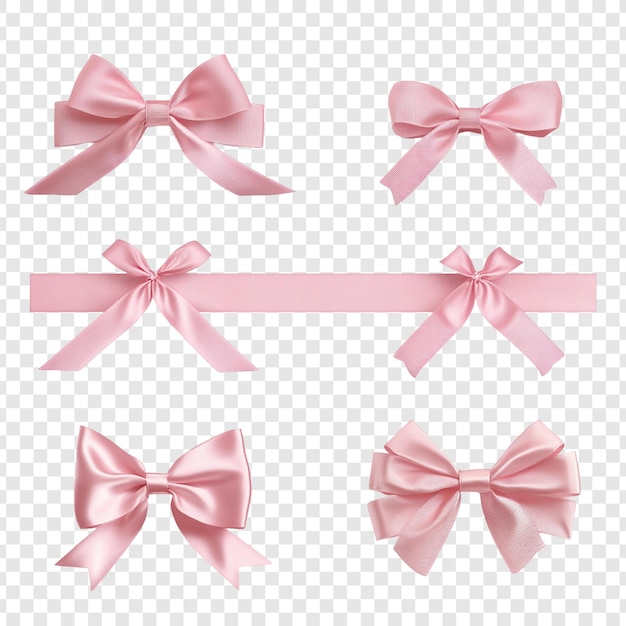 Sammlung von rosa Satinbogen zum Verpacken und Dekorieren von Geschenken