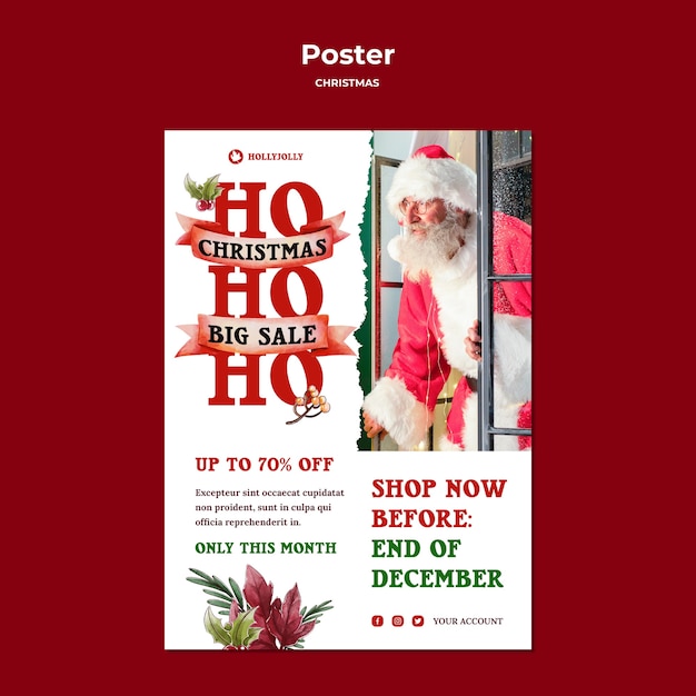 Santa claus poster druckvorlage