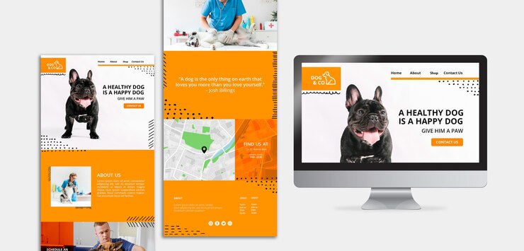 Kostenlose PSD schablonendesign mit veterinärthema
