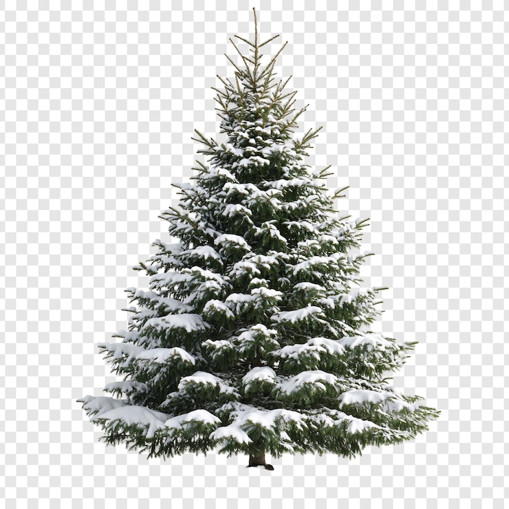 Kostenlose PSD schneebedeckter weihnachtsbaum ein festlicher winterbild