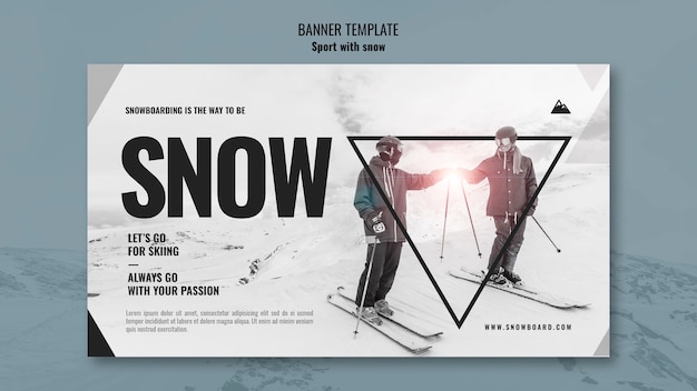 Kostenlose PSD schneesportdesign des bannerdesigns