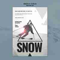 Kostenlose PSD schneesportdesign des plakatdesigns