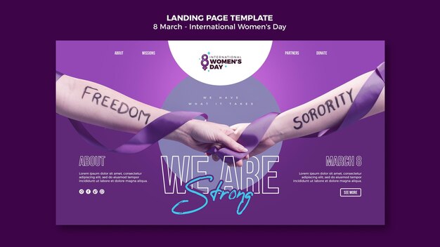 Schöne Landingpage zum Frauentag