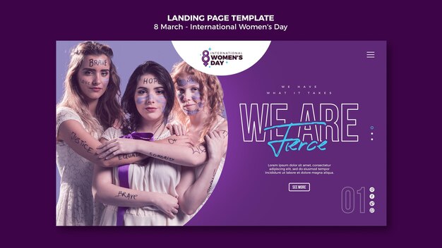Schöne Landingpage zum Frauentag